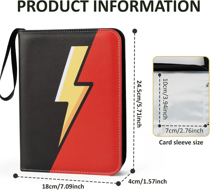 KKTROVE Trading Card Binder Album, 400 Pockets, 50 Removable 4-Pocket Pages, Waterproof (Black & Red) - Image 2